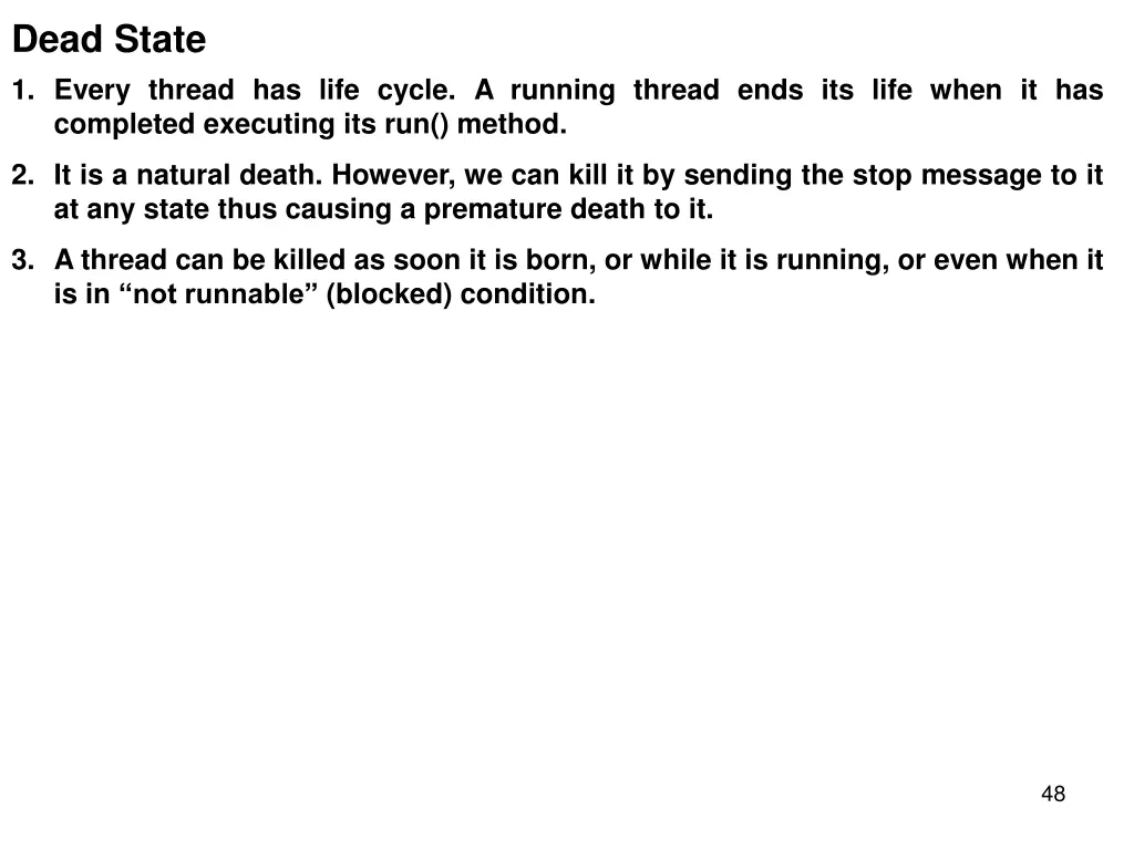 dead state 1 every thread has life cycle