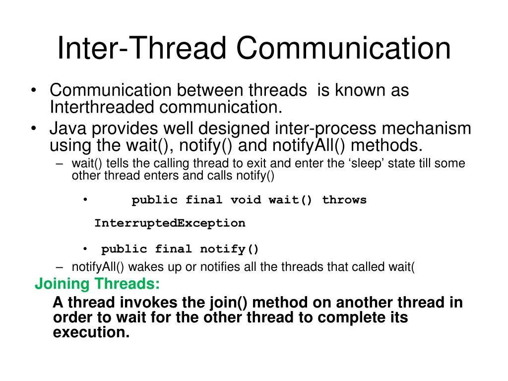 inter thread communication