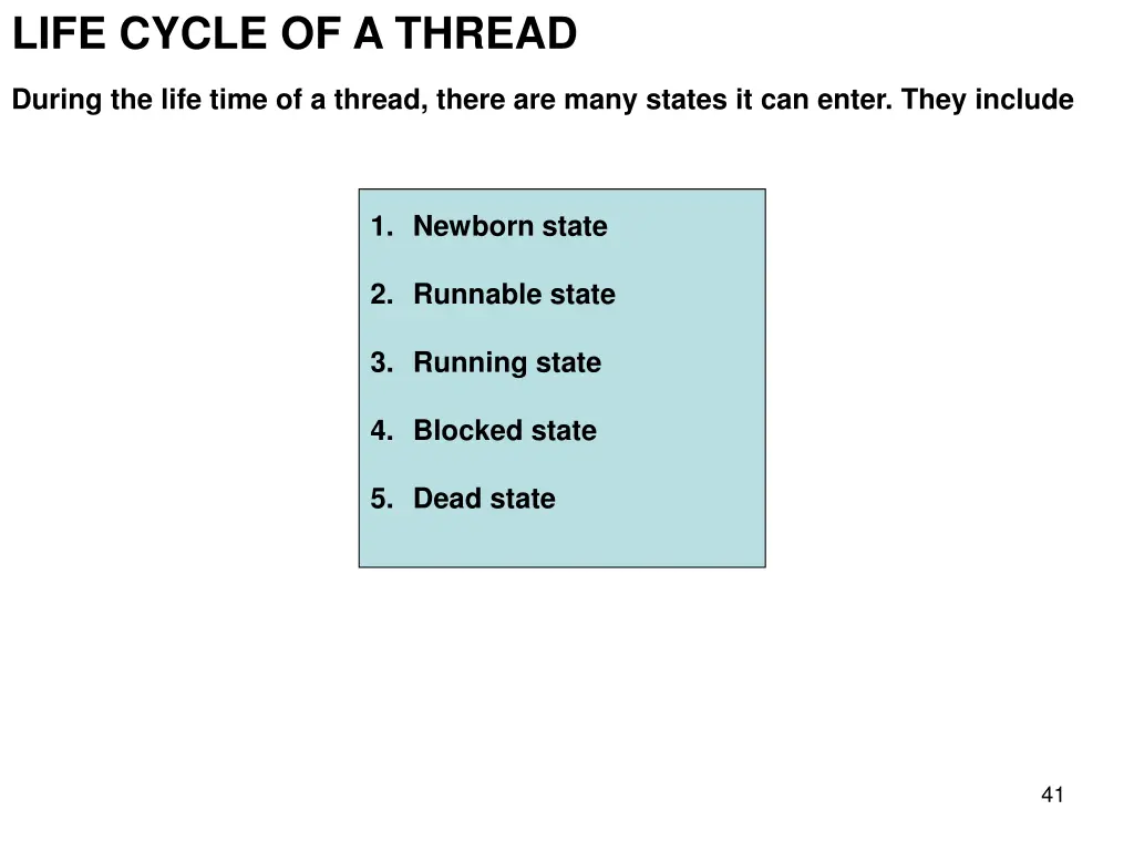 life cycle of a thread 1