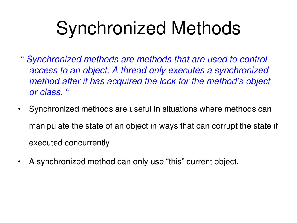 synchronized methods