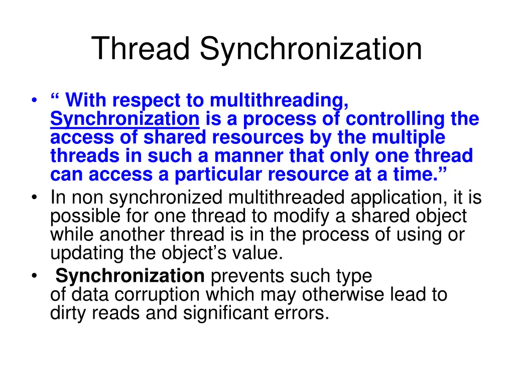 thread synchronization