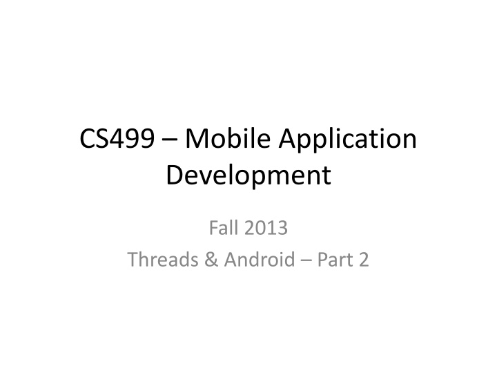 cs499 mobile application development