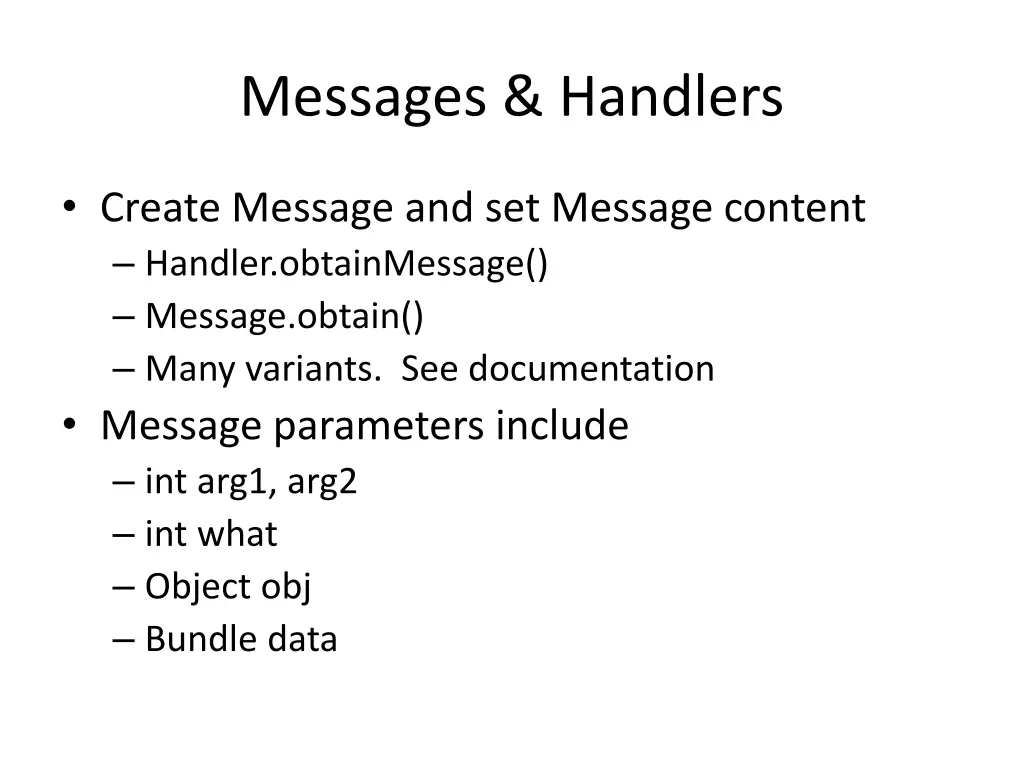 messages handlers