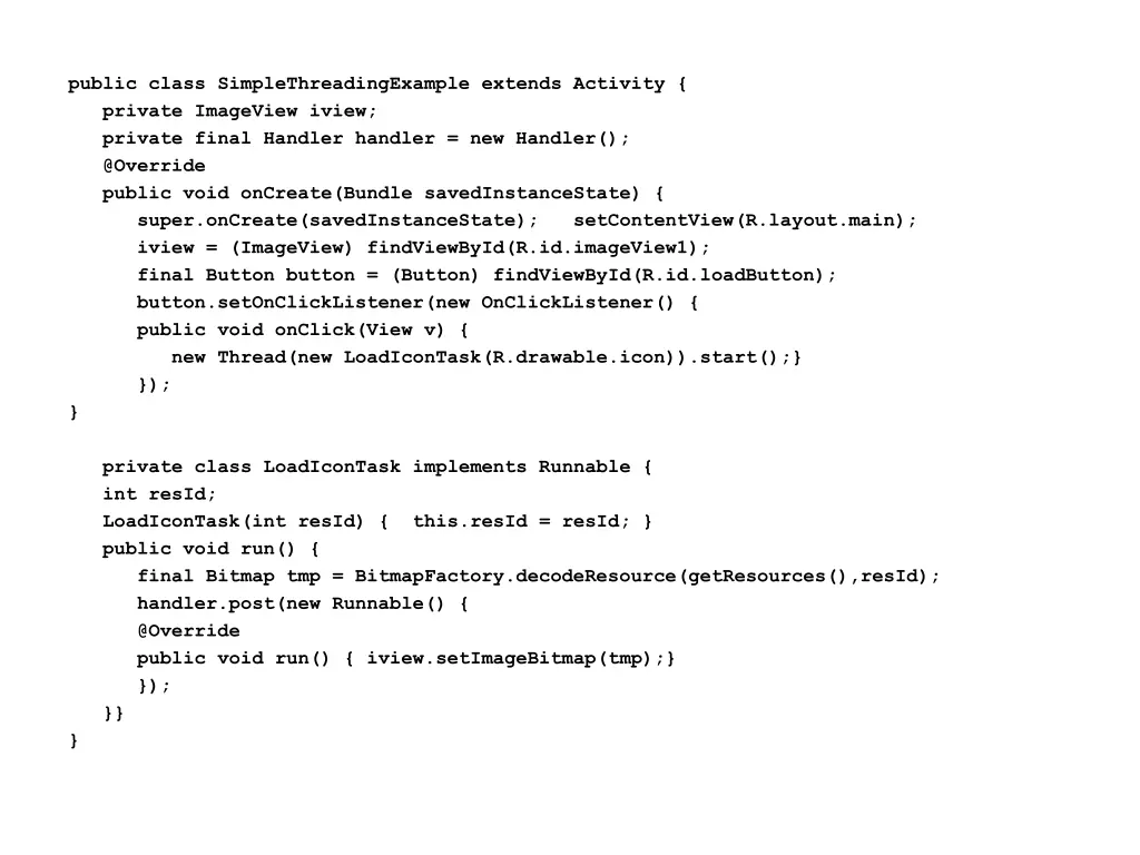 public class simplethreadingexample extends 1