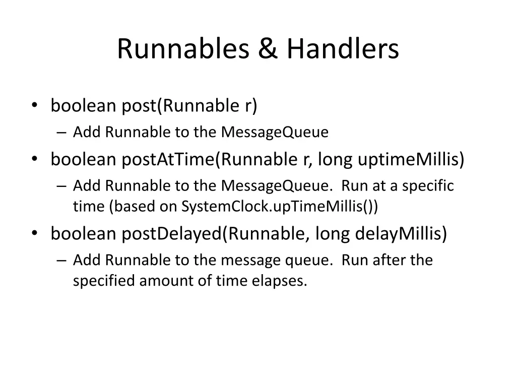runnables handlers