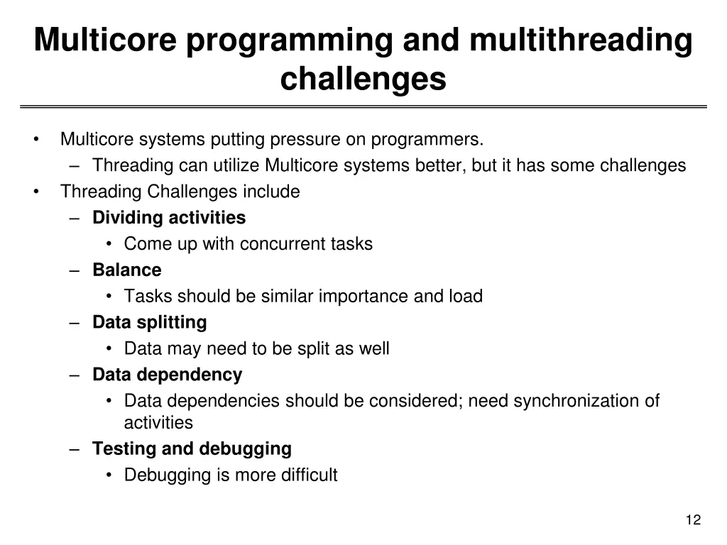 multicore programming and multithreading