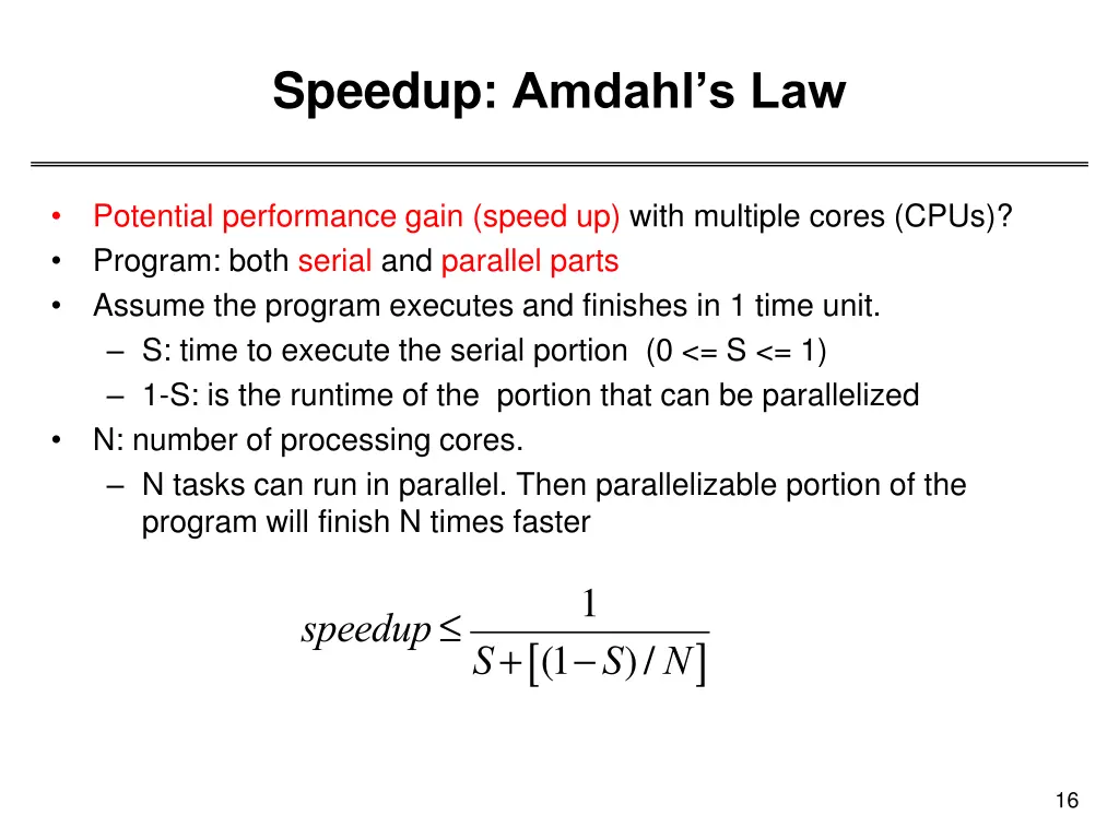 speedup amdahl s law