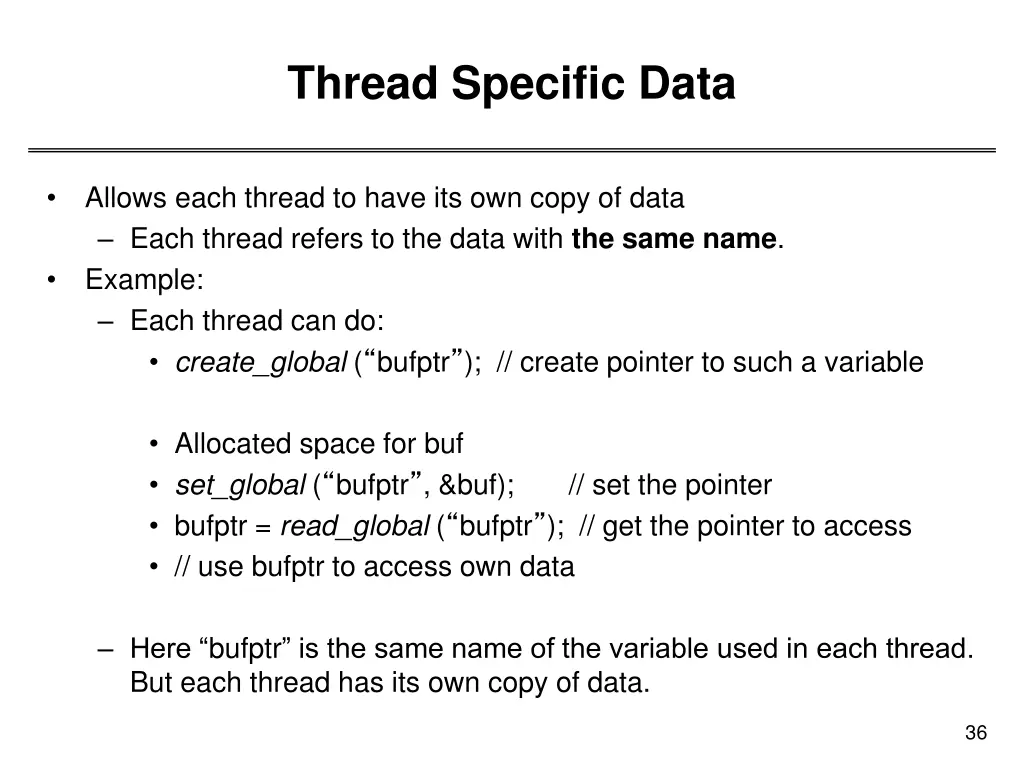 thread specific data