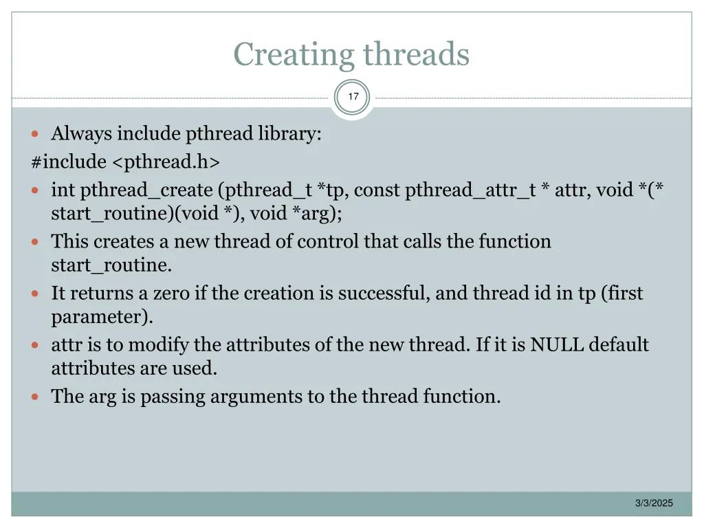 creating threads