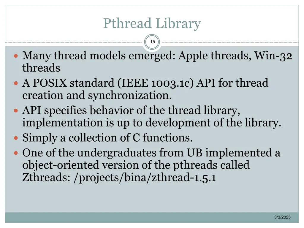 pthread library