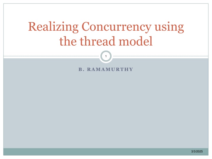 realizing concurrency using the thread model
