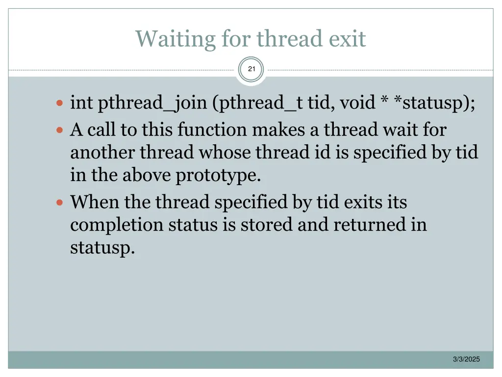 waiting for thread exit