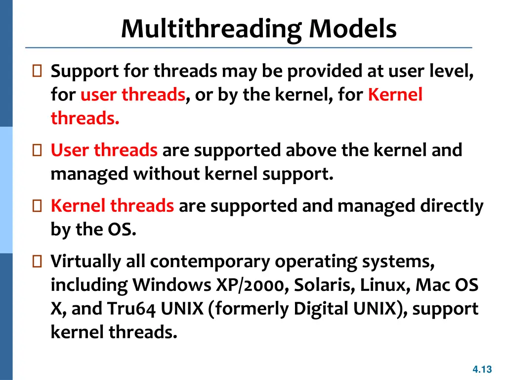 multithreading models