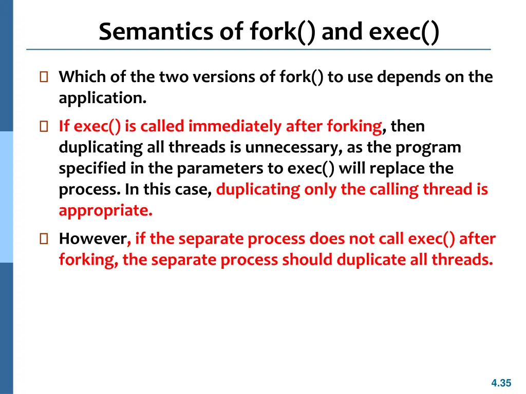 semantics of fork and exec 1