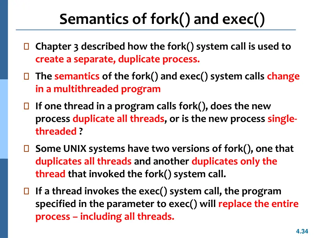 semantics of fork and exec