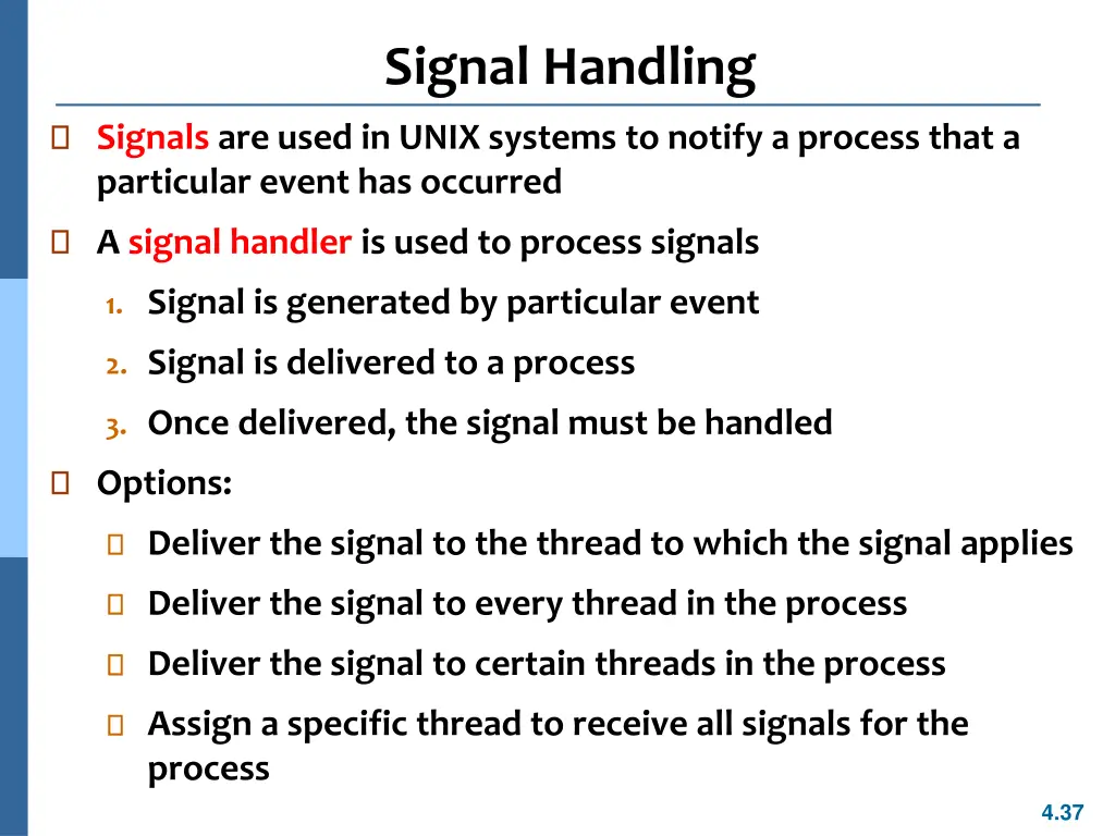signal handling