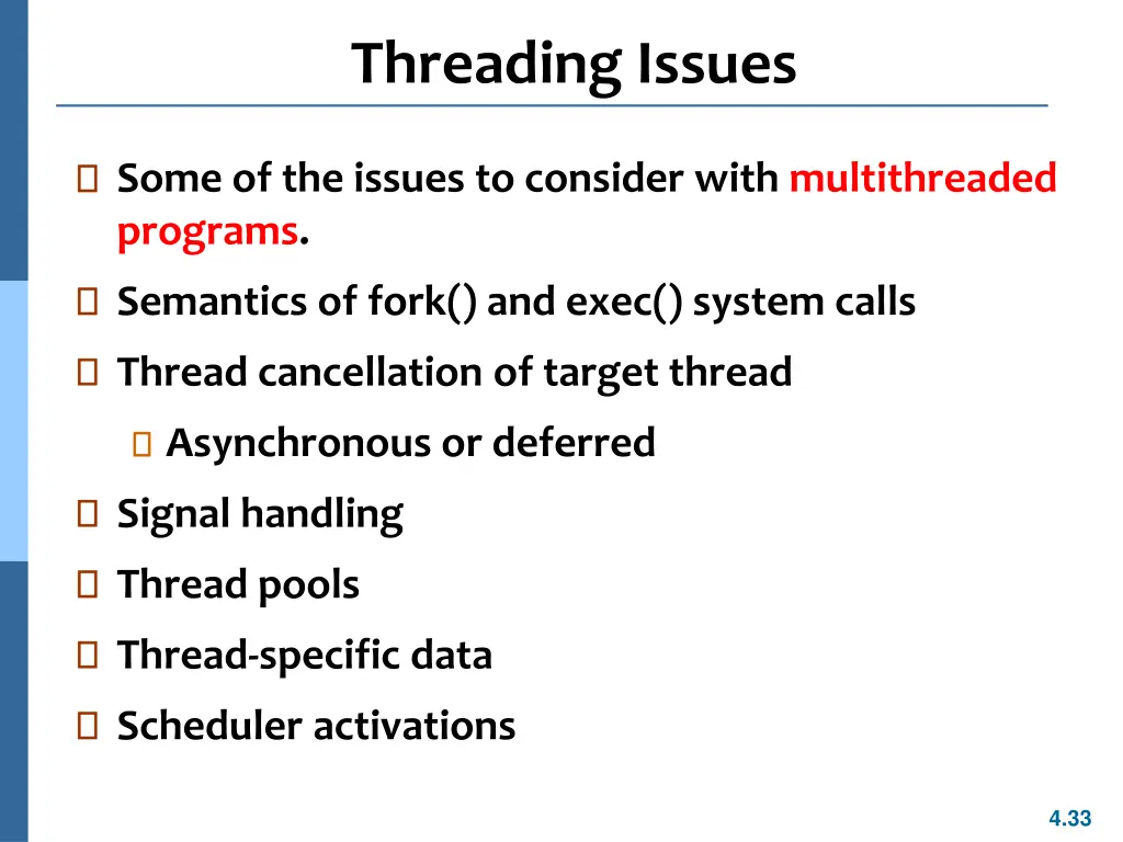 threading issues