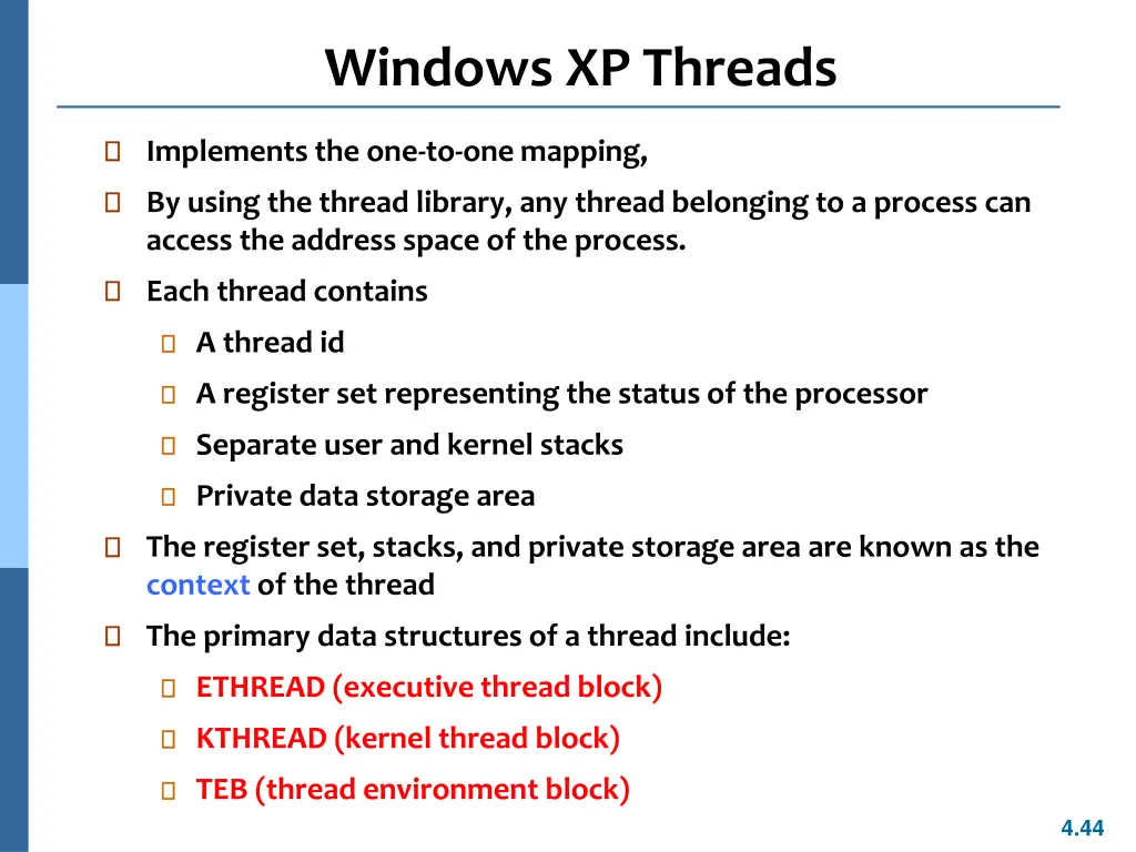 windows xp threads