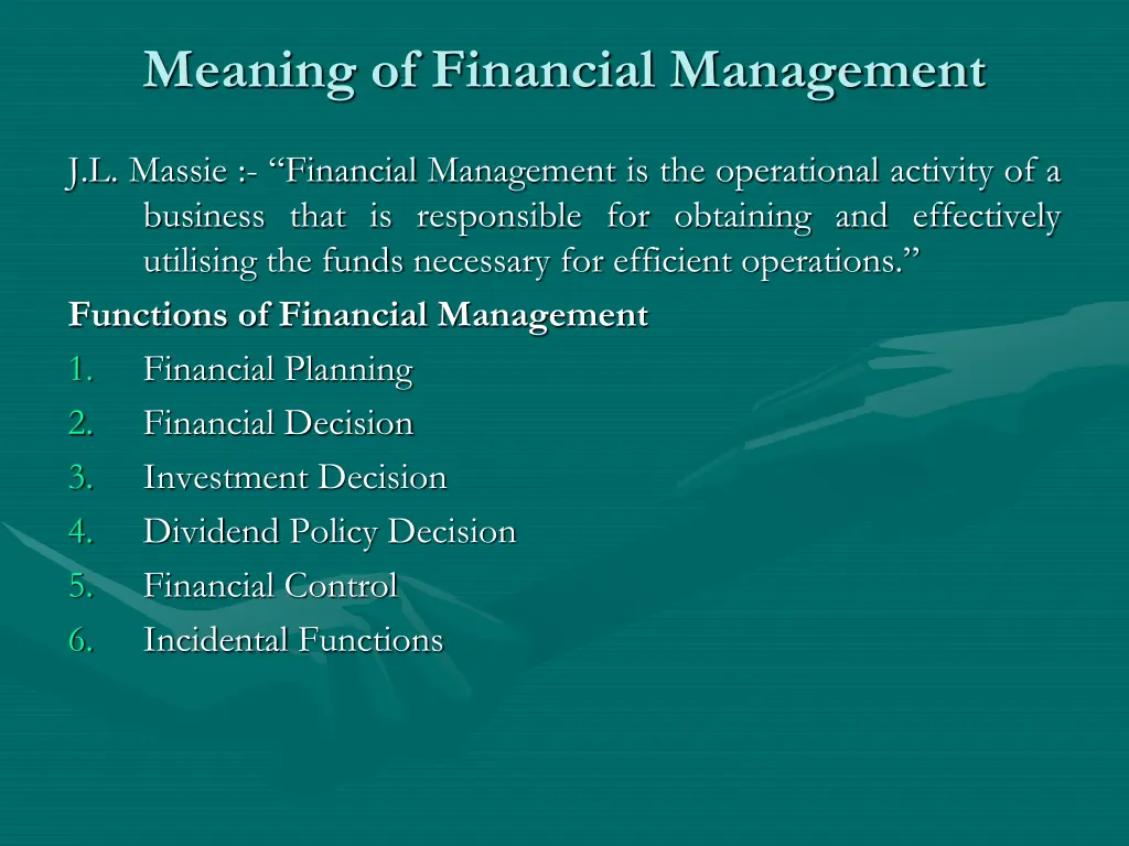 meaning of financial management