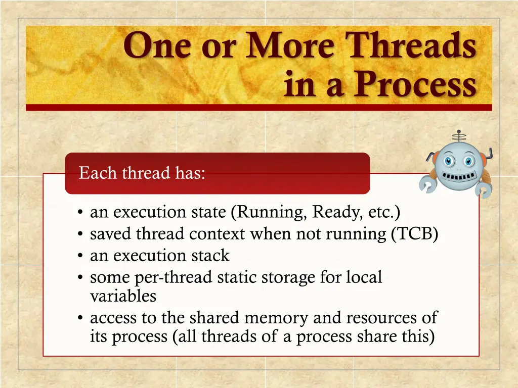 one or more threads in a process