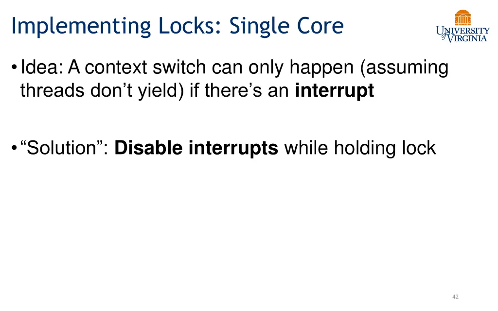 implementing locks single core