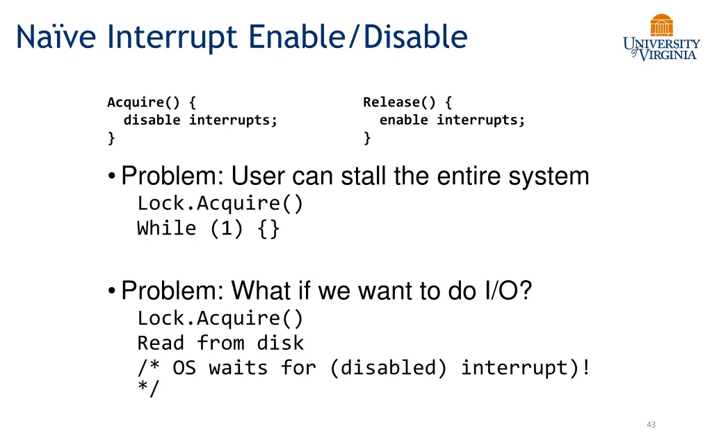 na ve interrupt enable disable