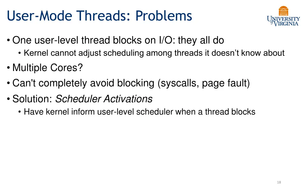 user mode threads problems