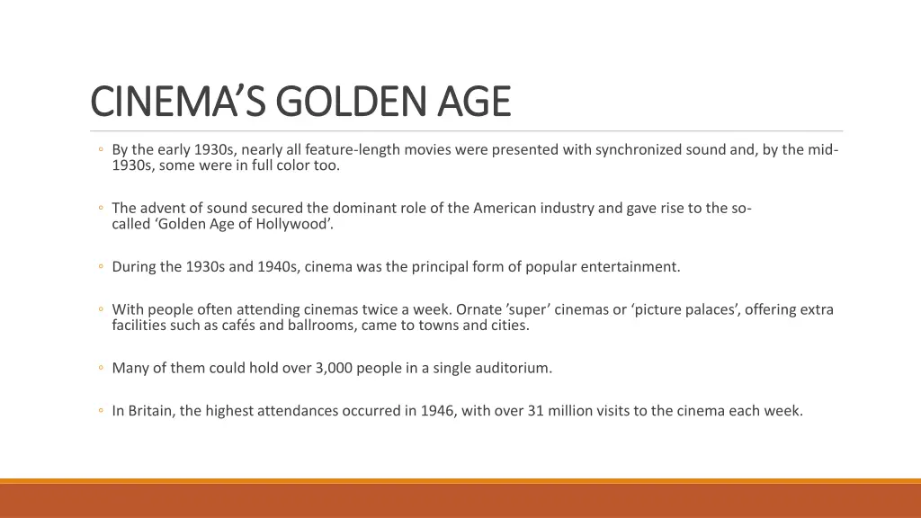 cinema s golden age cinema s golden age