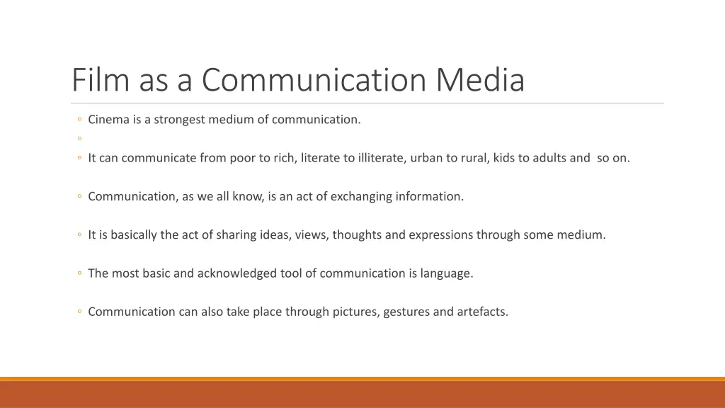 film as a communication media