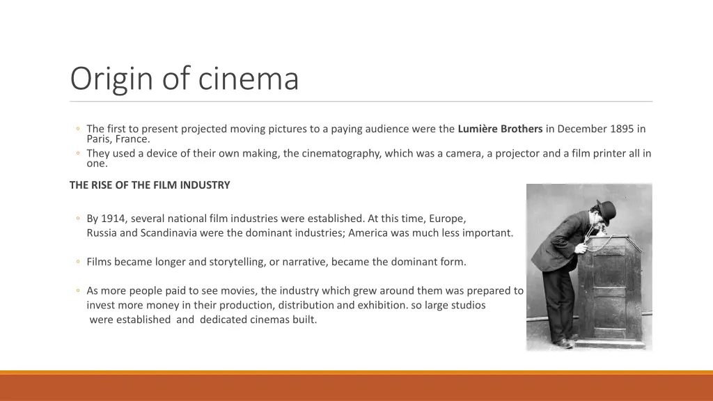 origin of cinema