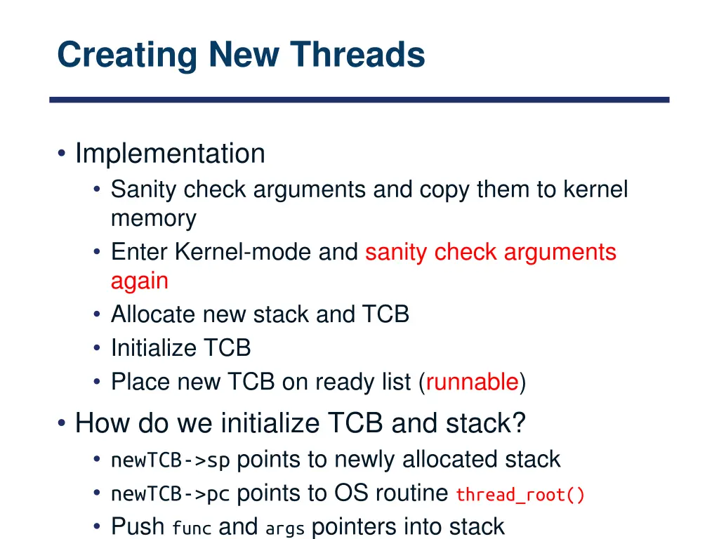 creating new threads
