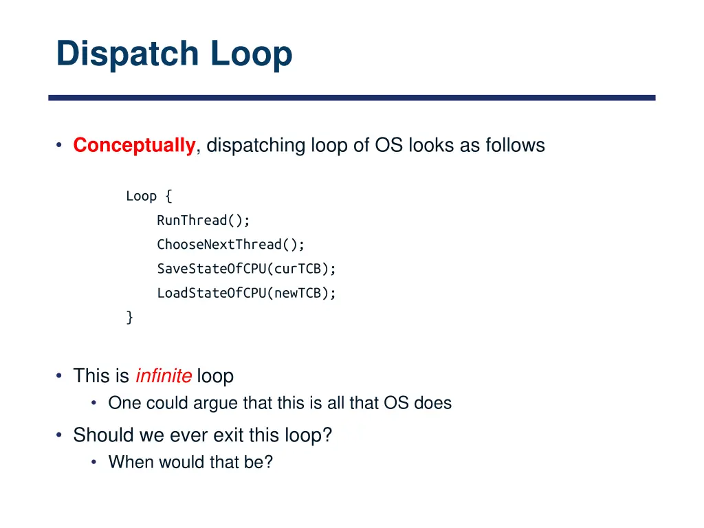 dispatch loop