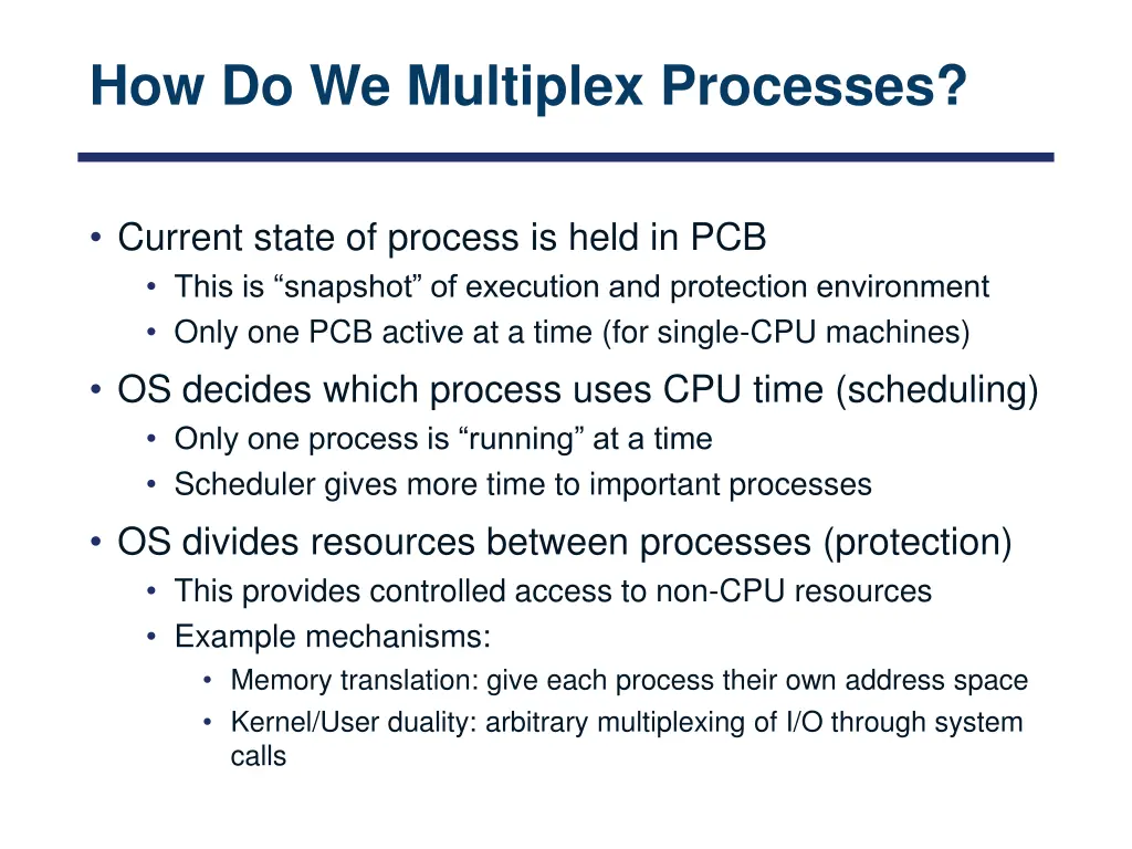 how do we multiplex processes