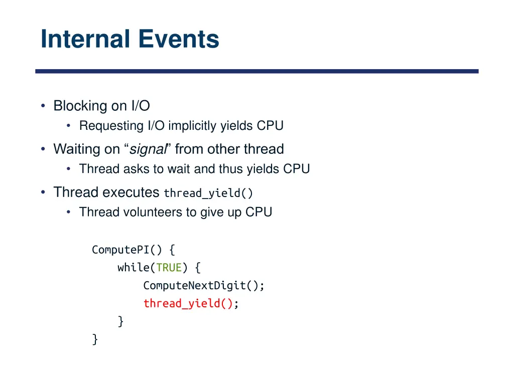 internal events