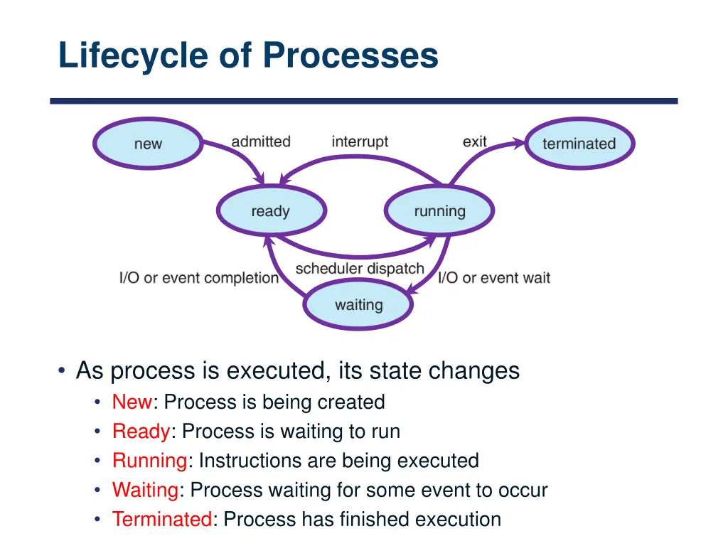 lifecycle of processes