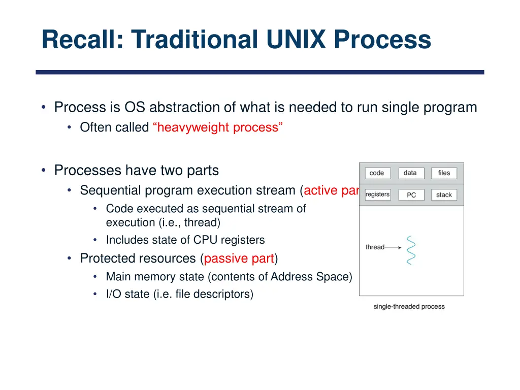 recall traditional unix process