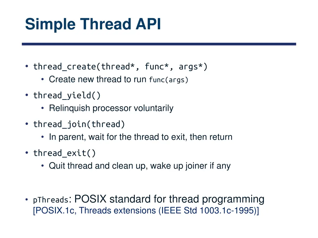 simple thread api