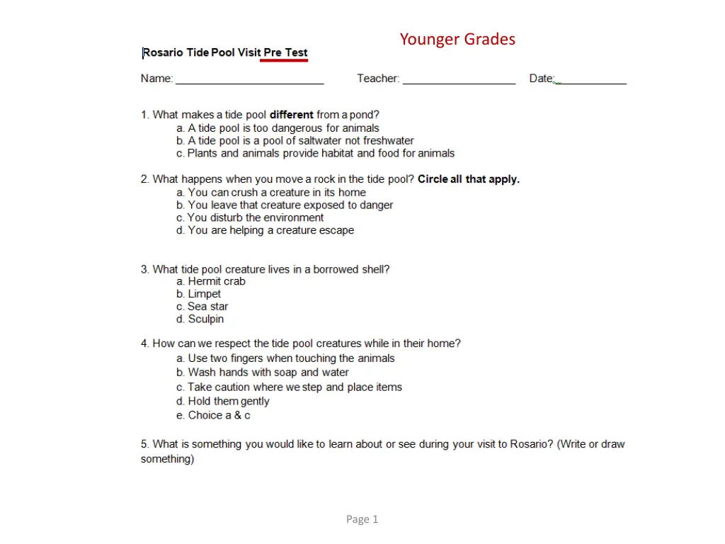 younger grades