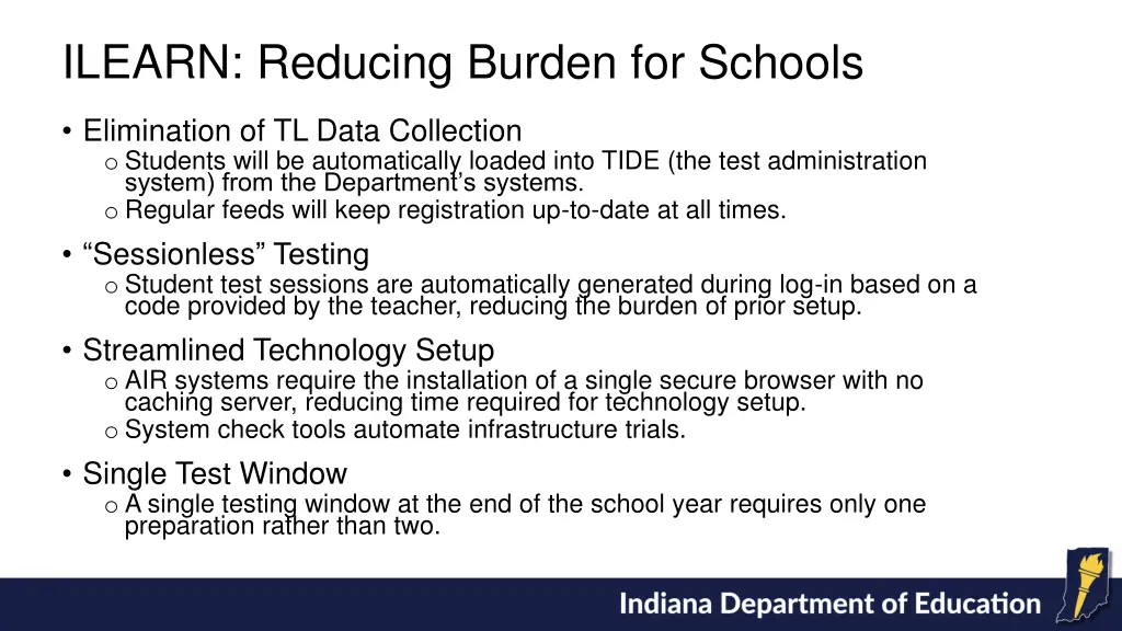 ilearn reducing burden for schools