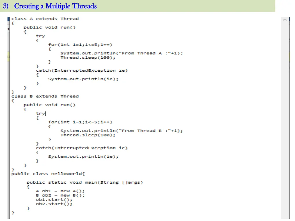3 creating a multiple threads 3 creating 3