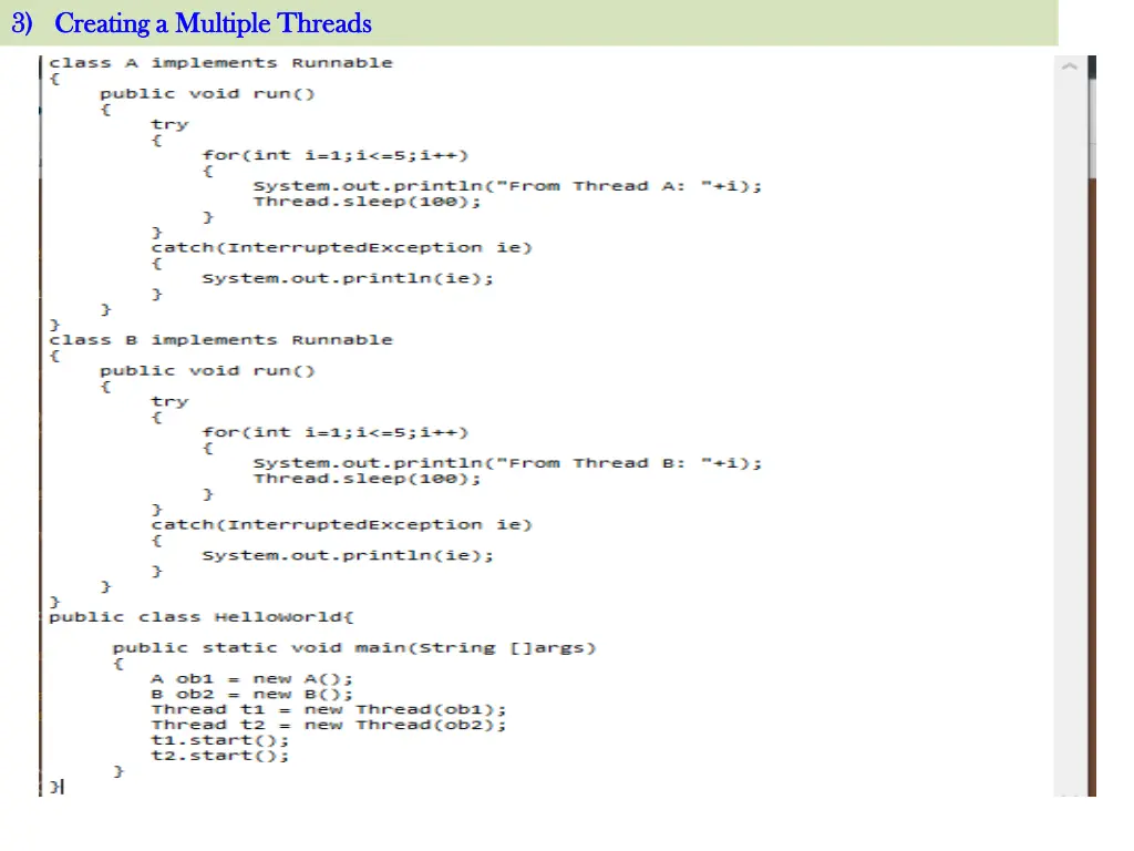 3 creating a multiple threads 3 creating 6