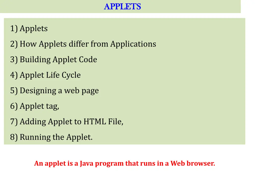 applets applets