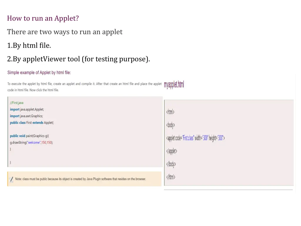 how to run an applet