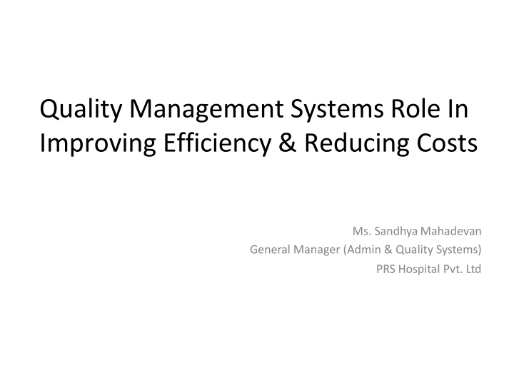 quality management systems role in improving