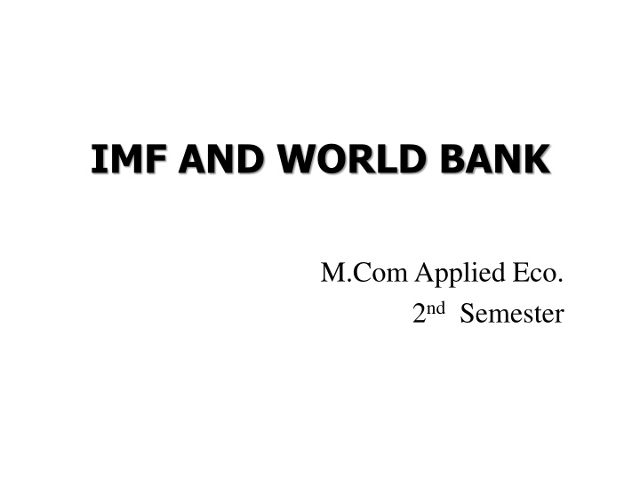 imf and world bank
