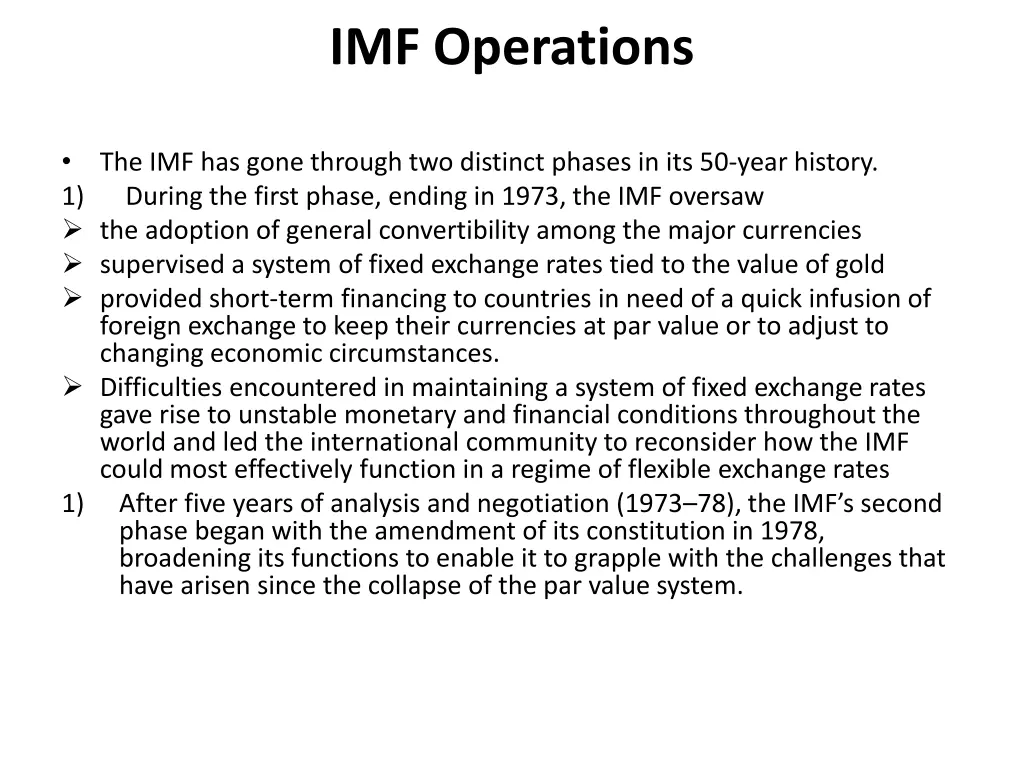 imf operations