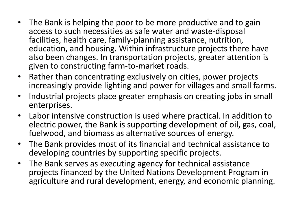 the bank is helping the poor to be more