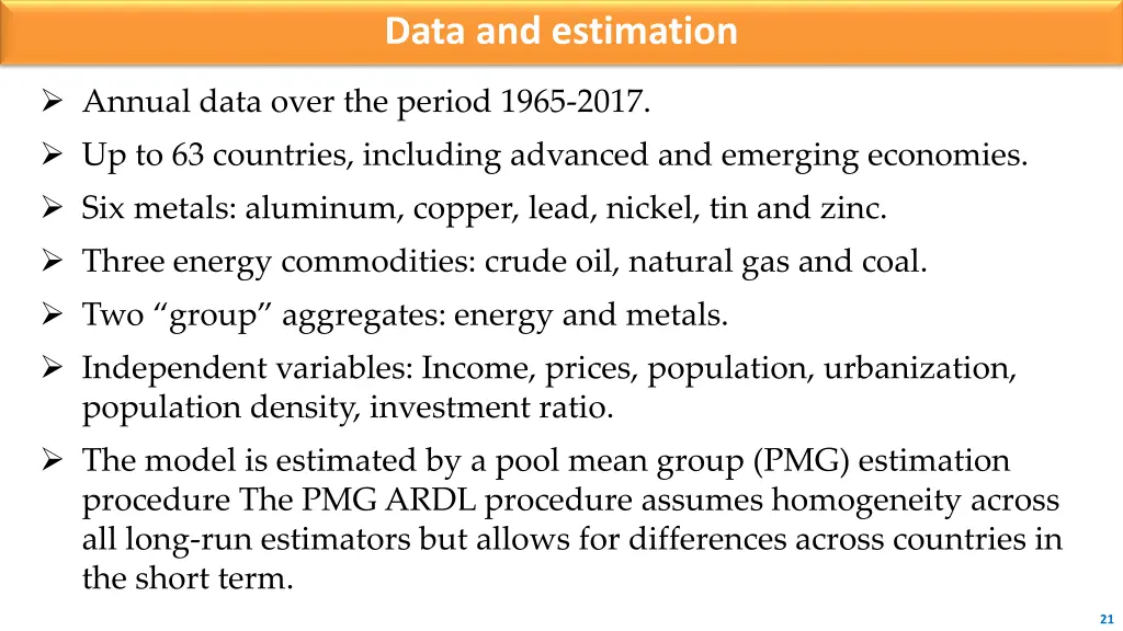 data and estimation