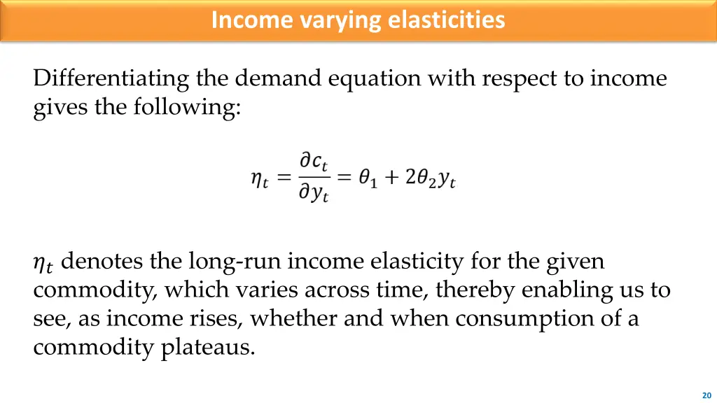income varying elasticities