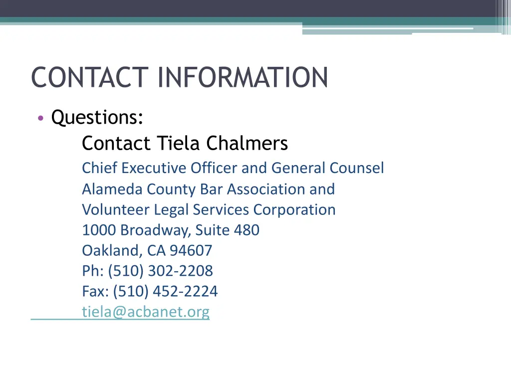contact information